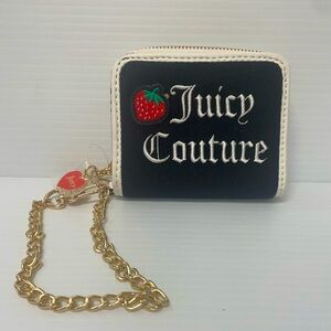 NWOT Juicy Couture Black Strawberry Wallet with Gold Chain